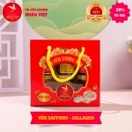 Giỏ Mini  6 Hũ Yến Sào Chưng Saffron Collagen Nhân Việt 30% Yến