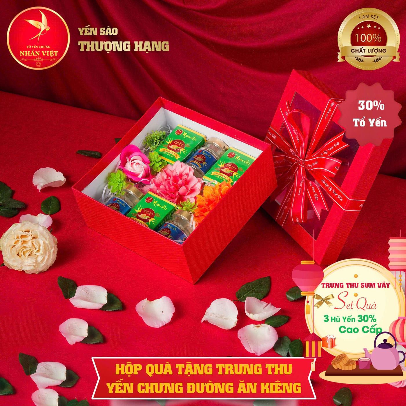 Hộp Quà Tặng Trung Thu Yến Chưng Đường Ăn Kiêng