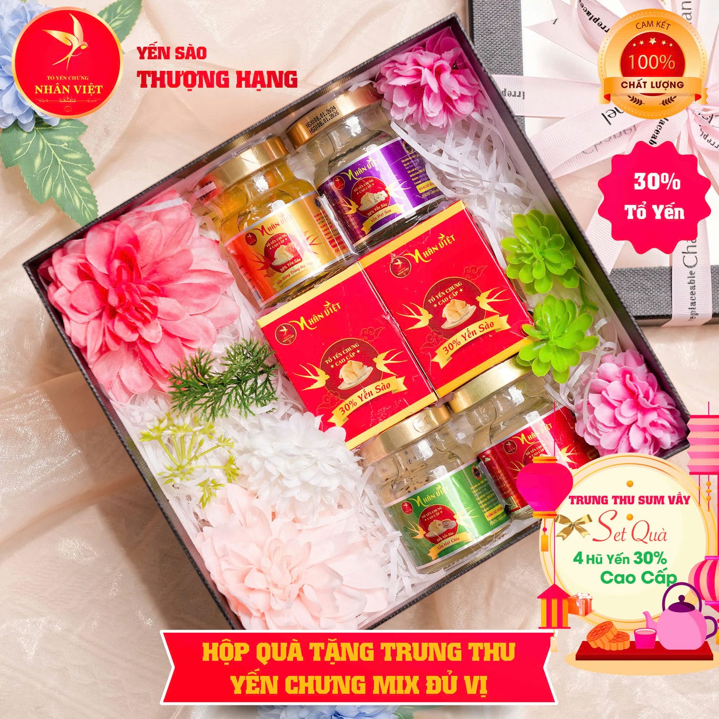 Hộp Quà Tặng Trung Thu Yến Chưng Mix Đủ Vị