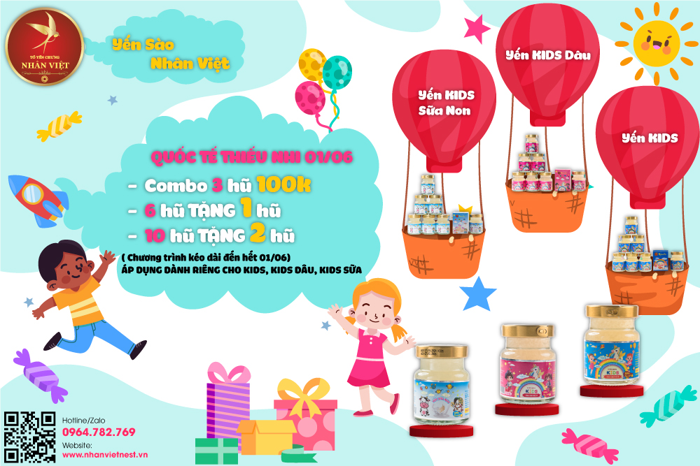 KHUYẾN MÃI QUỐC TẾ THIẾU NHI 01/06  [TỔ YẾN CHƯNG NHÂN VIỆT]