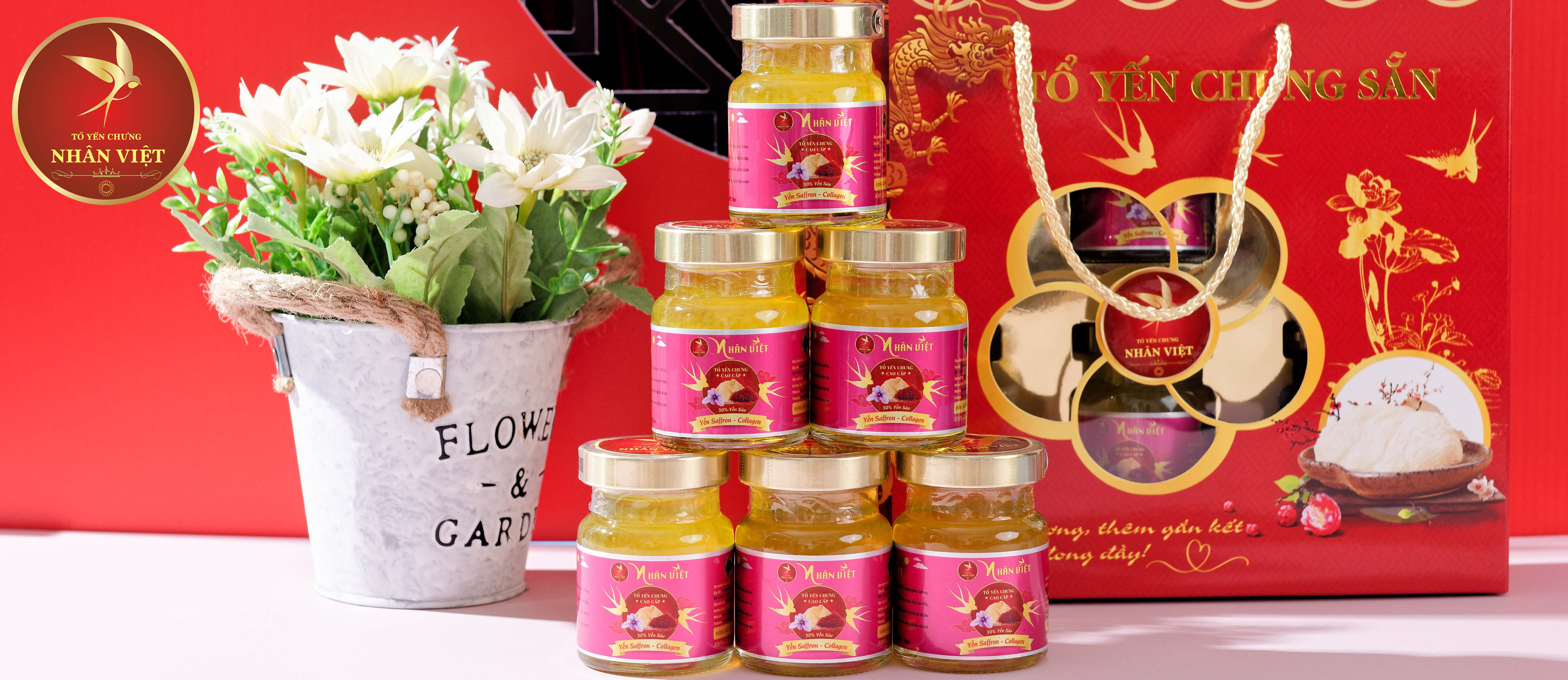 Yến Chưng Saffron Collagen Cao Cấp Nhân Việt