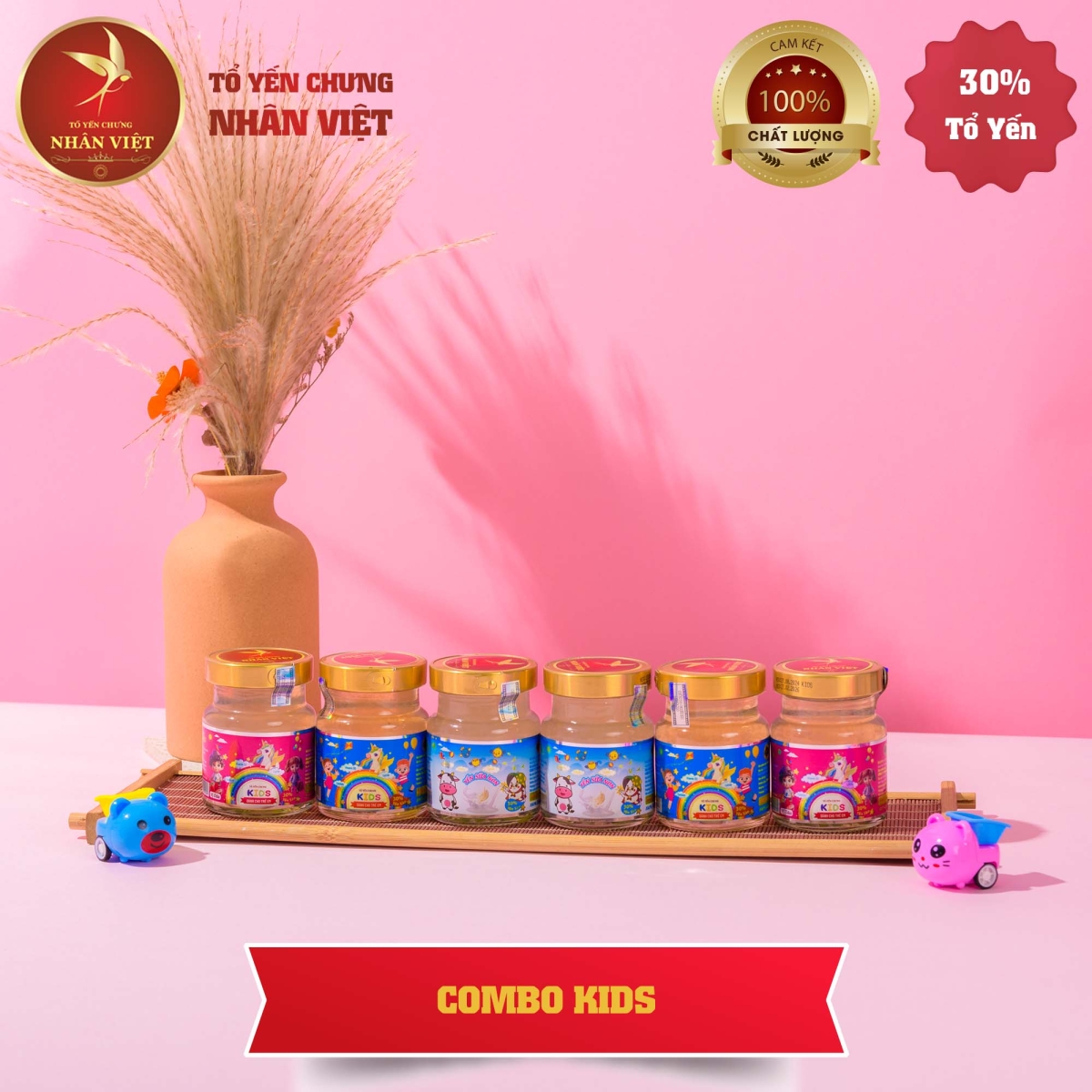 Bộ 3 Sản Phẩm Yến Sào Chưng Sẵn Cho Bé Nhân Việt Kids 30% Yến