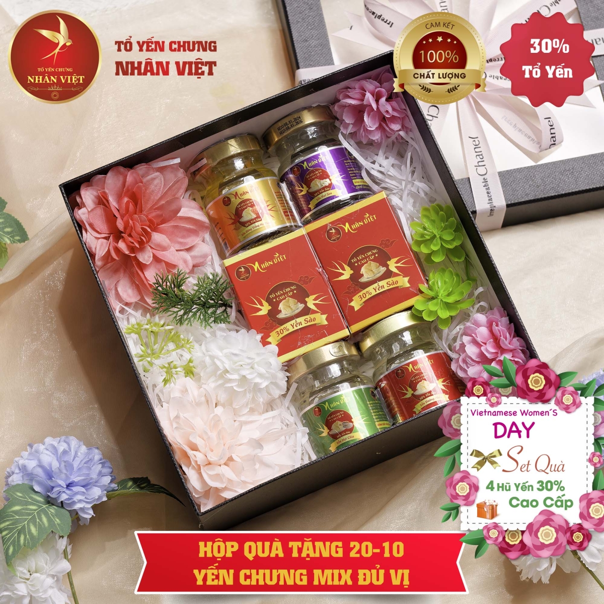 Hộp quà tặng 20.10 yến chưng mix ĐỦ CÁC vị