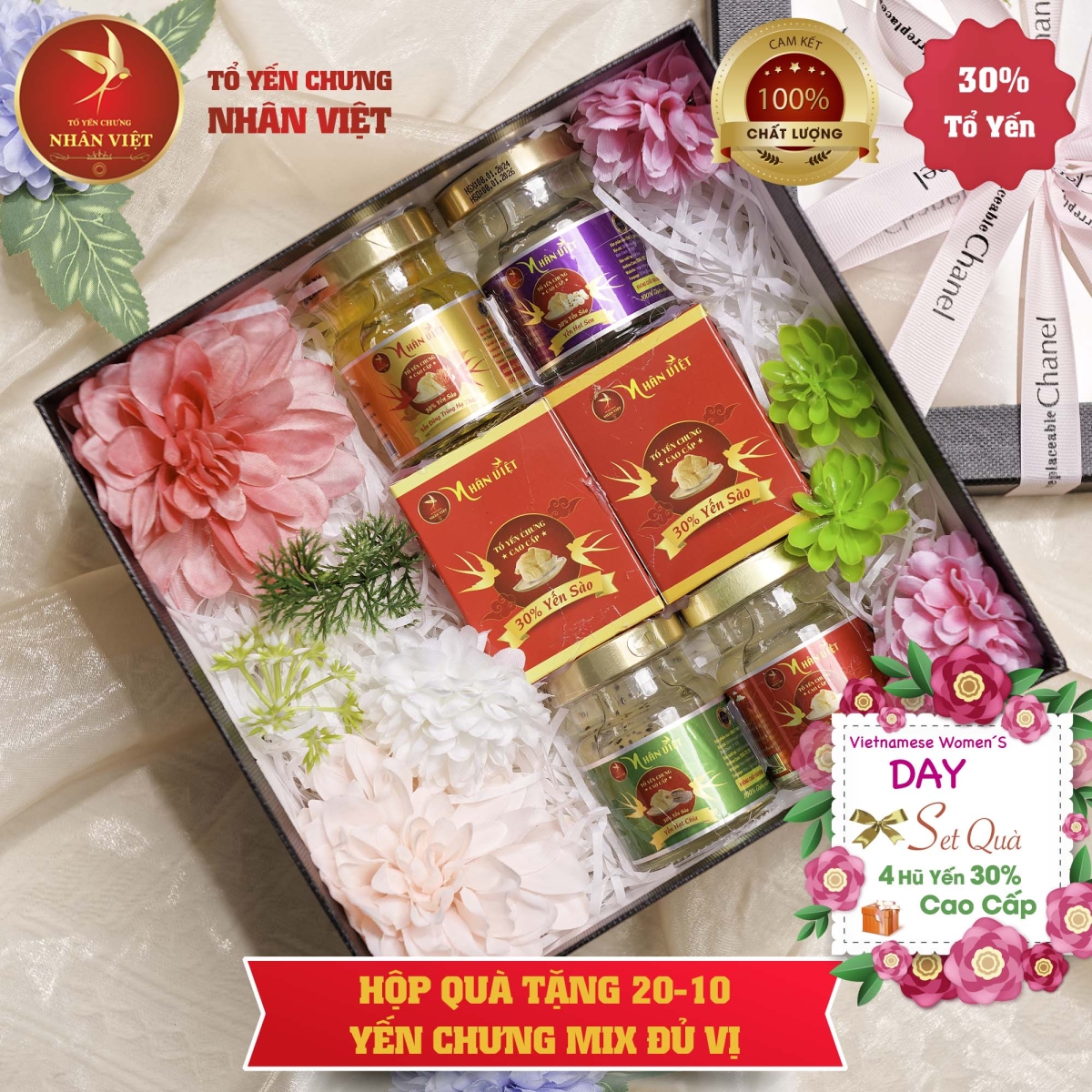 Hộp quà tặng 20.10 yến chưng mix ĐỦ CÁC vị