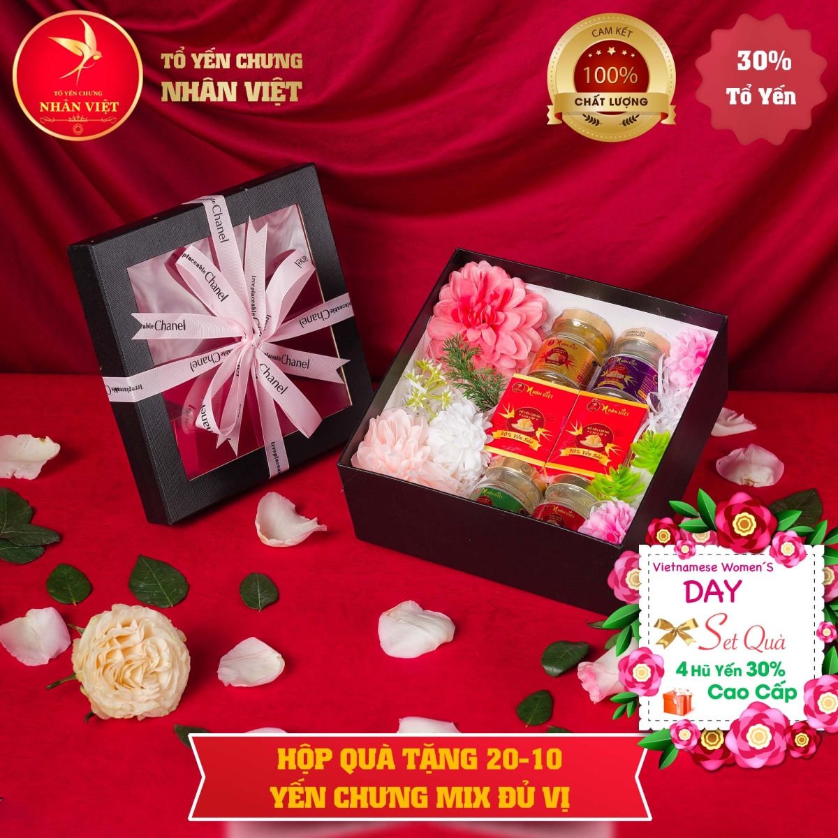 Hộp quà tặng 20.10 yến chưng mix ĐỦ CÁC vị