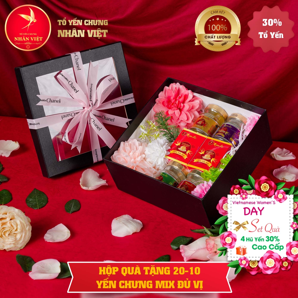 Hộp quà tặng 20.10 yến chưng mix ĐỦ CÁC vị