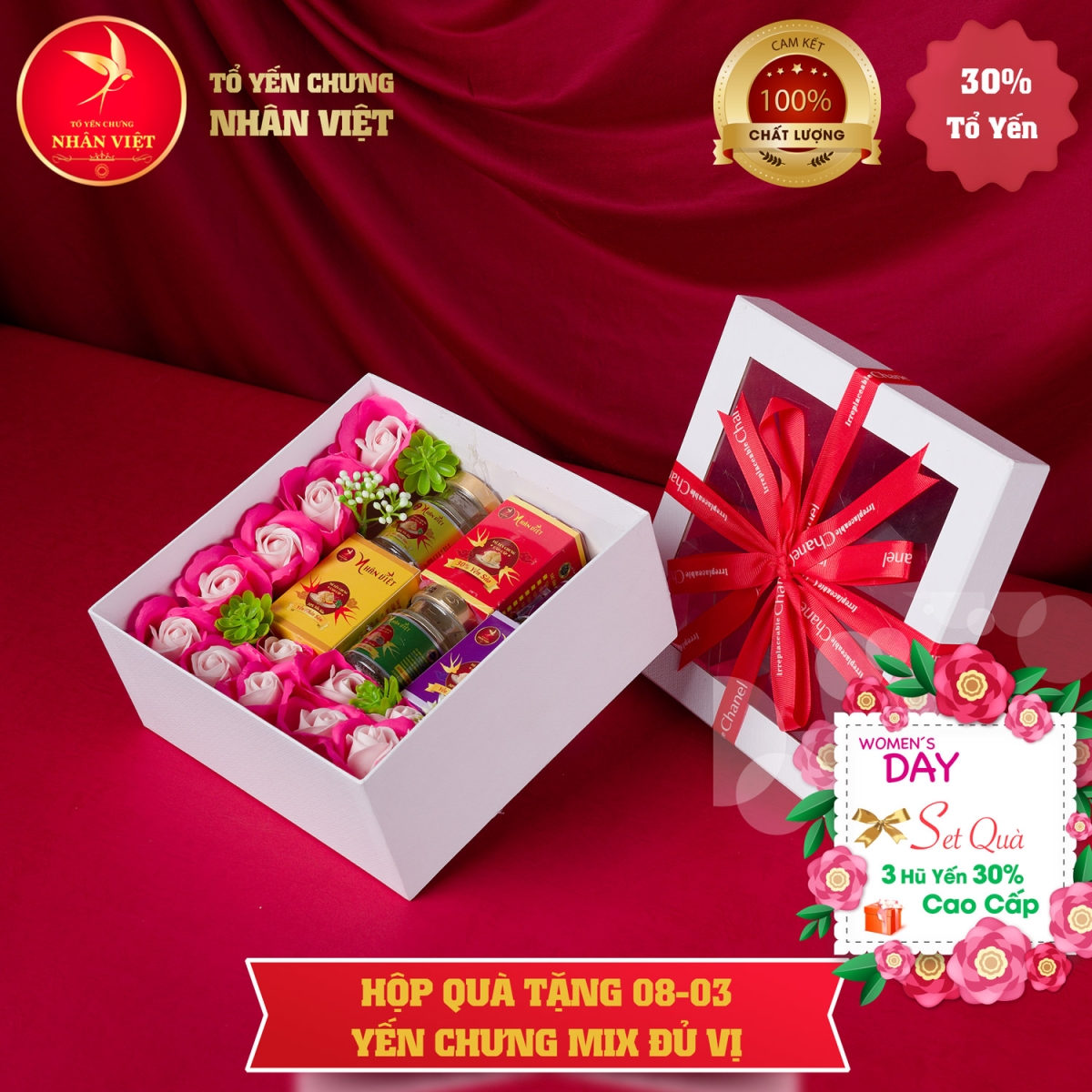Hộp quà tặng 8/3 yến chưng mix vị