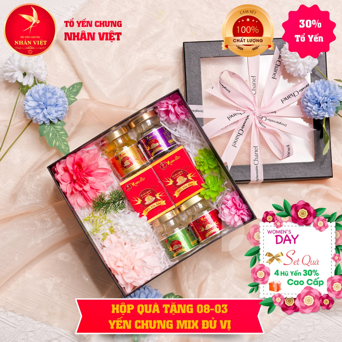 Hộp quà tặng 8/3 yến chưng mix đủ vị