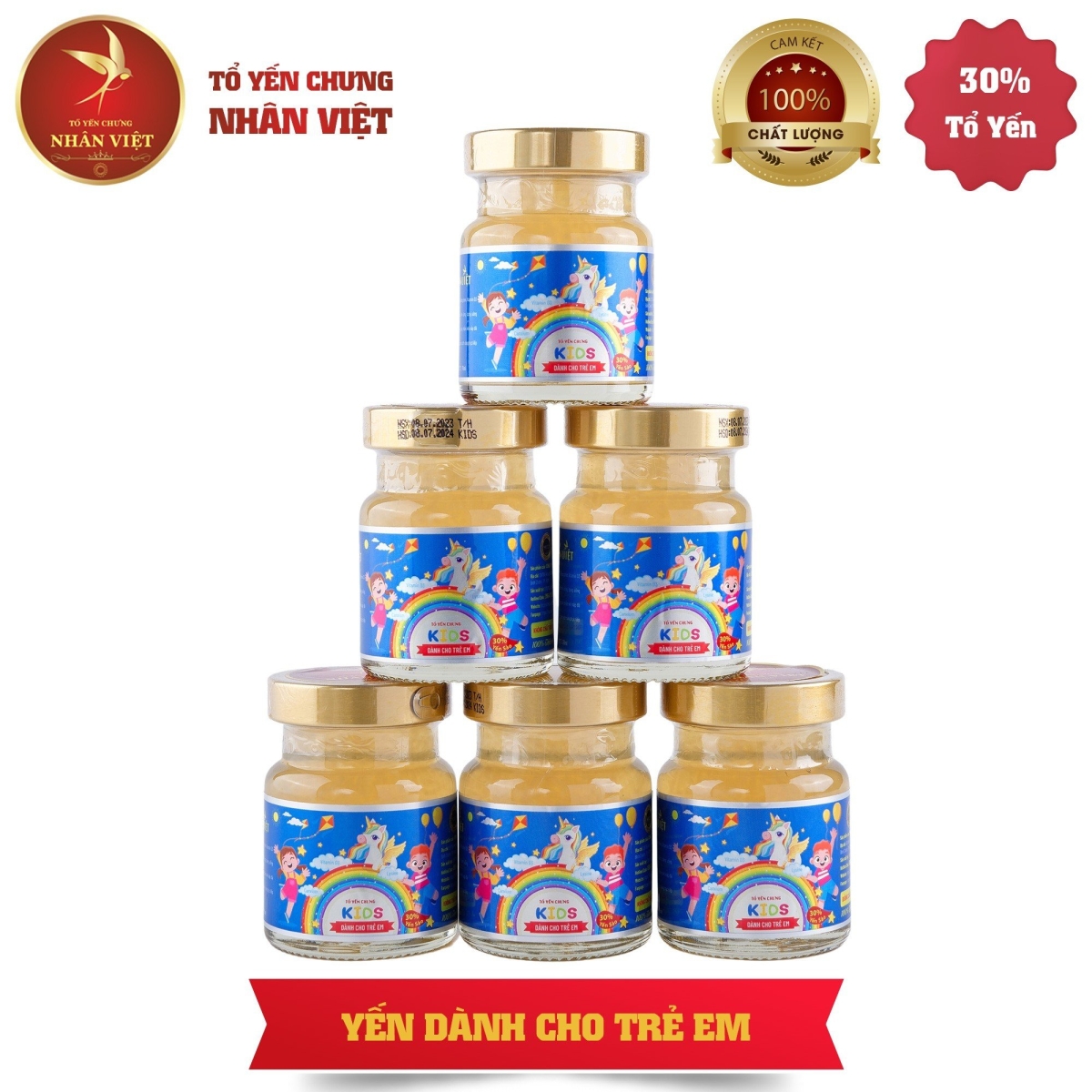 Yến Sào Chưng Sẵn Cho Bé Nhân Việt Kids 30% Yến Hũ 70ml