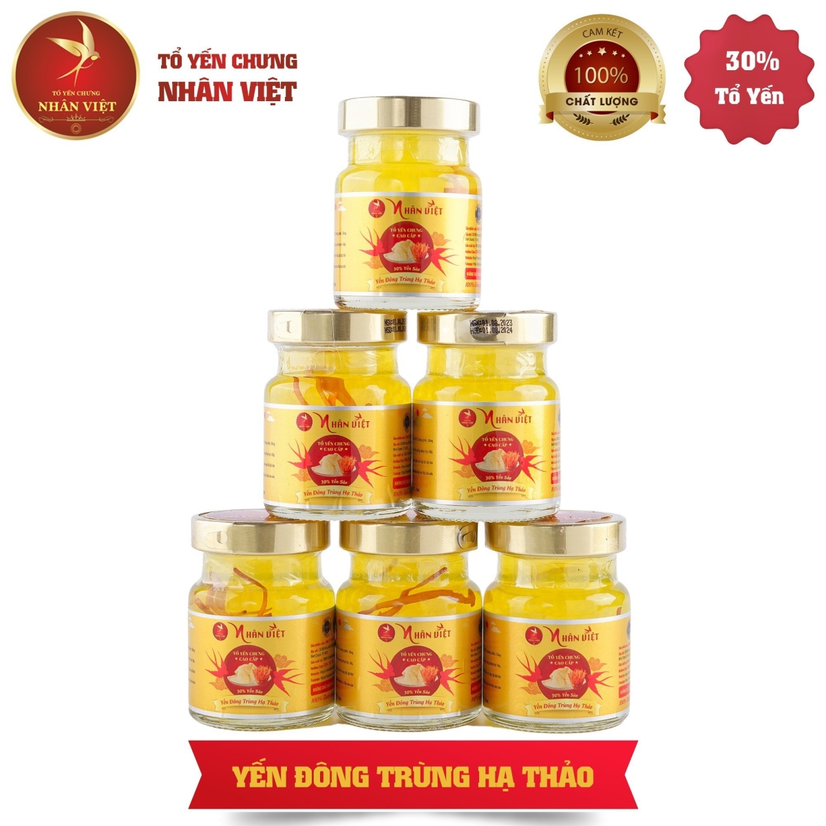 Yến Sào Chưng Đông Trùng Hạ Thảo Nhân Việt 30% Yến Hũ 70ml