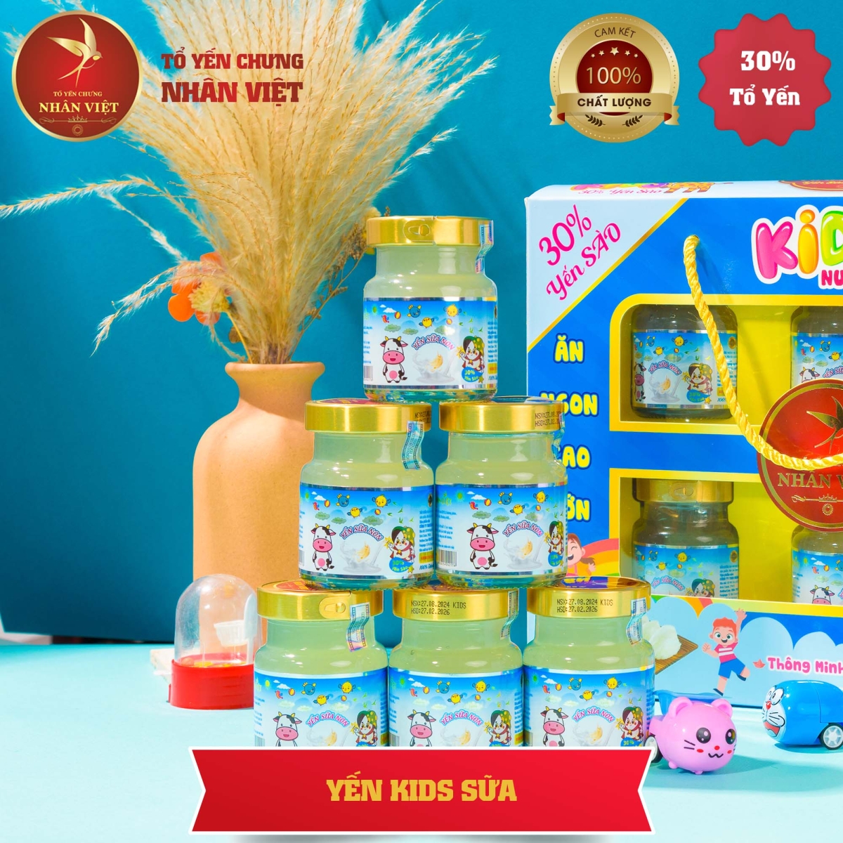 Yến Sào Chưng Sữa Non Cho Bé Nhân Việt Kids 30% Yến