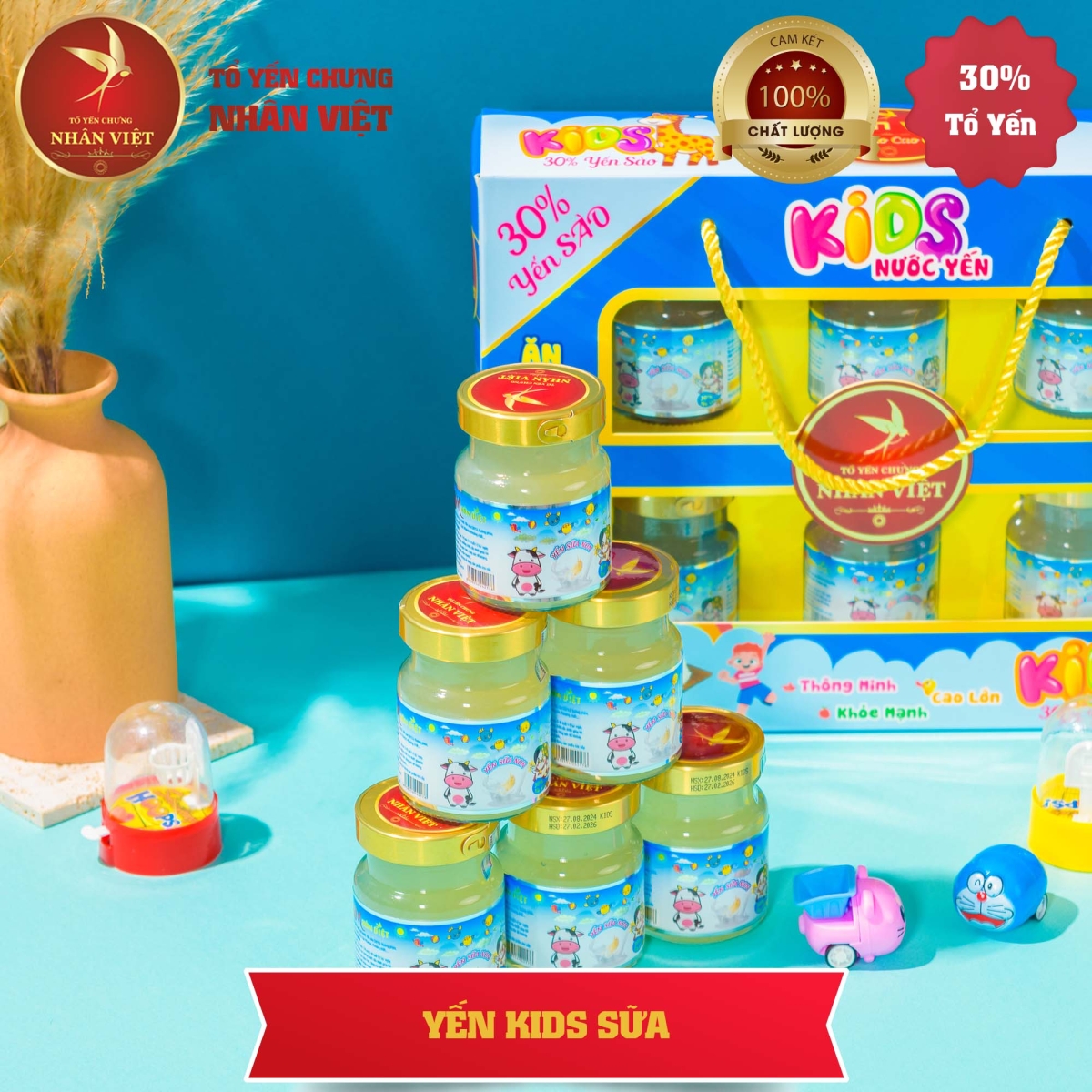 Yến Sào Chưng Sữa Non Cho Bé Nhân Việt Kids 30% Yến
