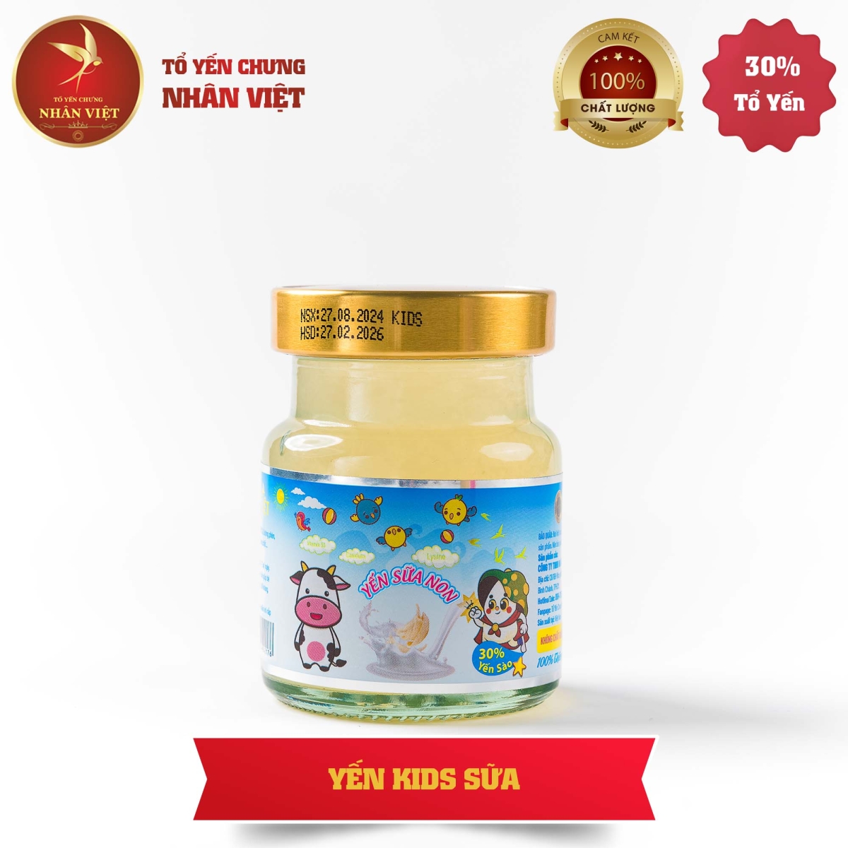 Yến Sào Chưng Sữa Non Cho Bé Nhân Việt Kids 30% Yến