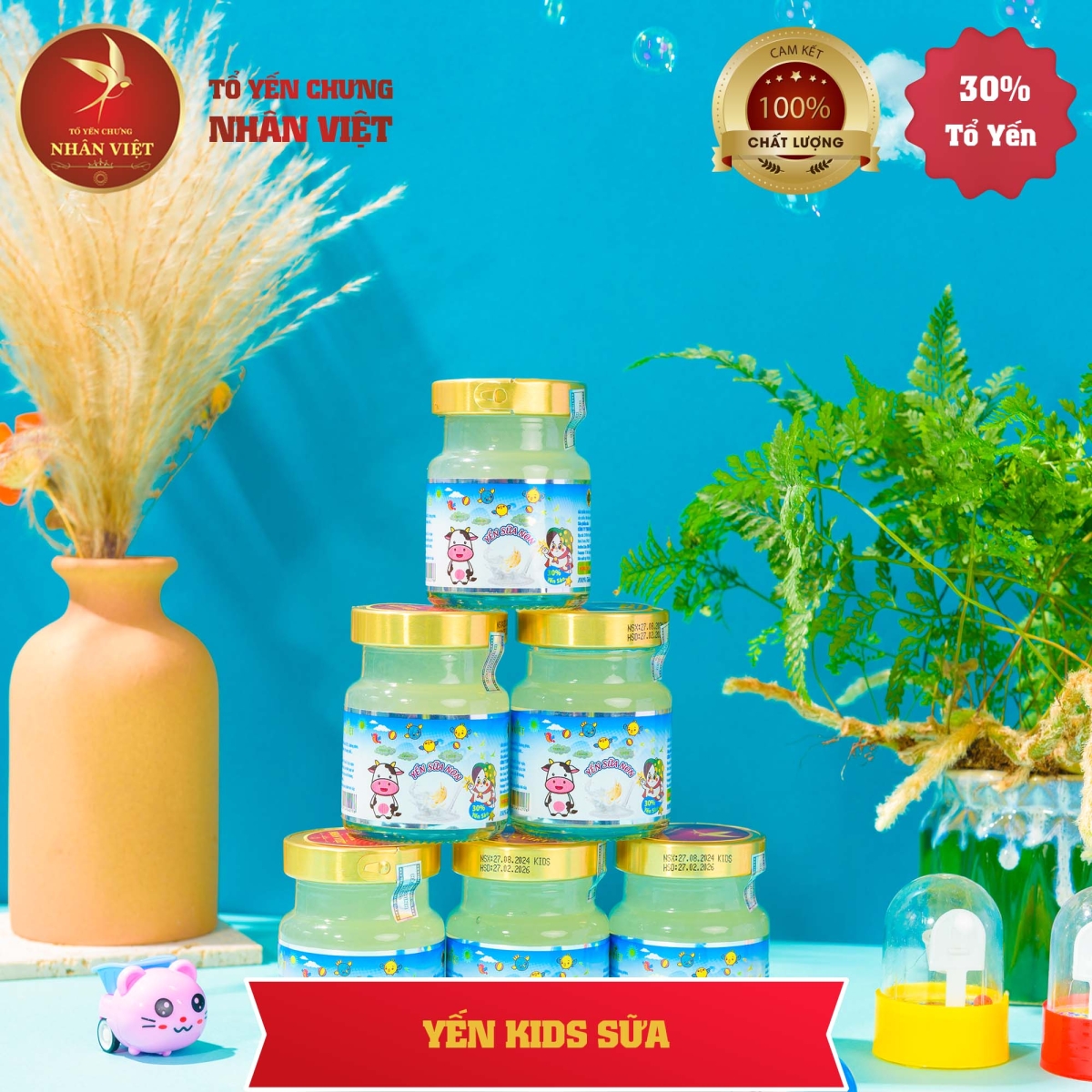Yến Sào Chưng Sữa Non Cho Bé Nhân Việt Kids 30% Yến