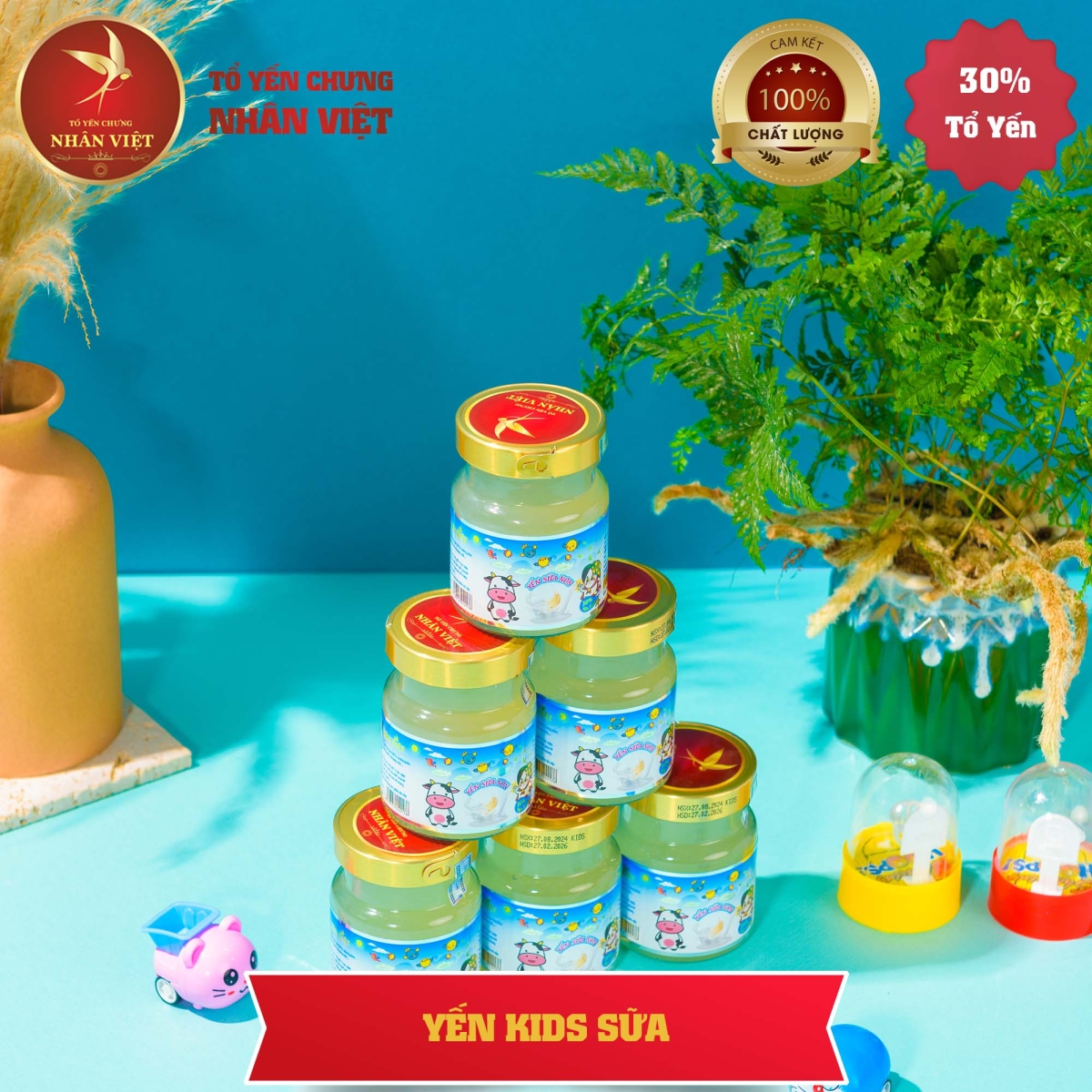 Yến Sào Chưng Sữa Non Cho Bé Nhân Việt Kids 30% Yến