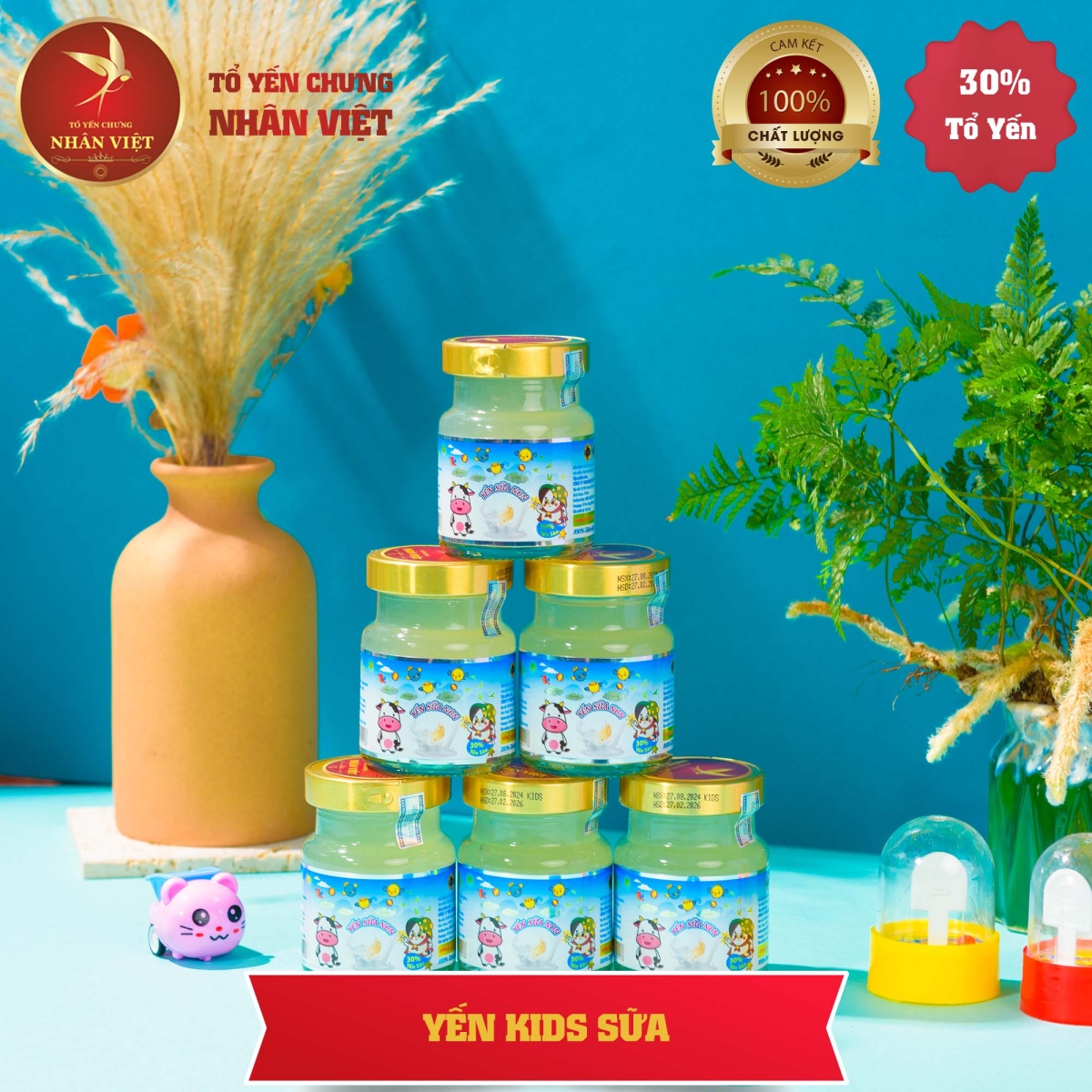 Yến Sào Chưng Sữa Non Cho Bé Nhân Việt Kids 30% Yến