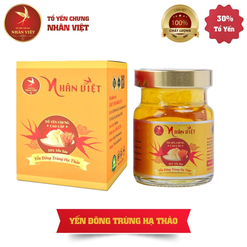 Yến Sào Chưng Đông Trùng Hạ Thảo Nhân Việt 30% Yến Hũ 70ml