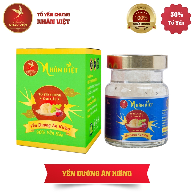 Yến Sào Chưng Đường Kiêng Nhân Việt 30% Yến Hũ 70ml