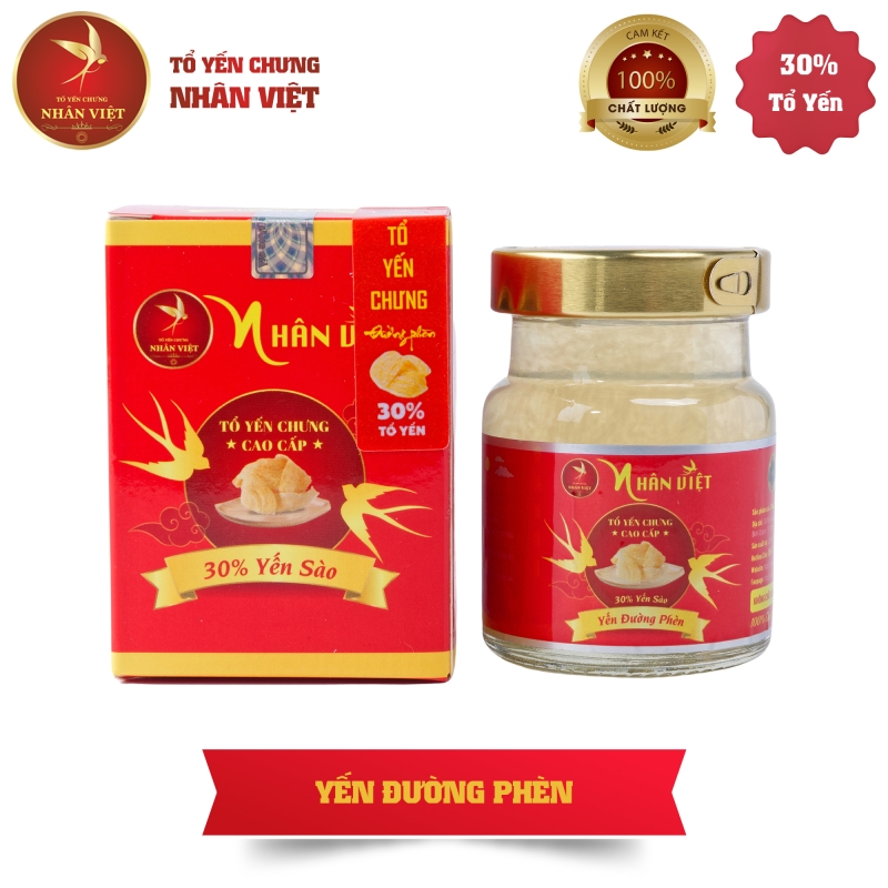 Yến Sào Chưng Đường Phèn Nhân Việt 30% Yến Hũ 70ml