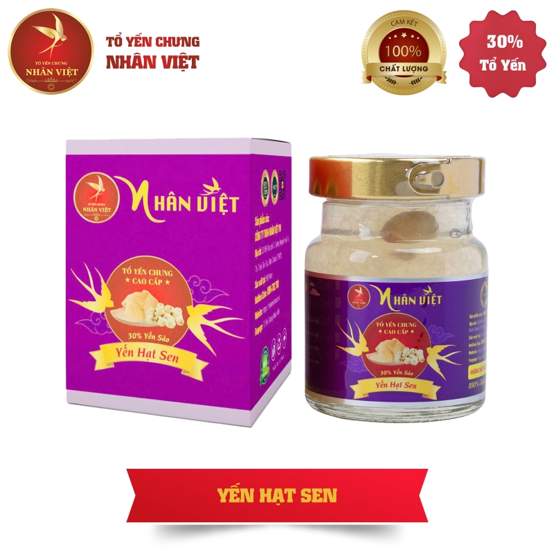 Yến Sào Chưng Hạt Sen Nhân Việt 30% Yến Hũ 70ml
