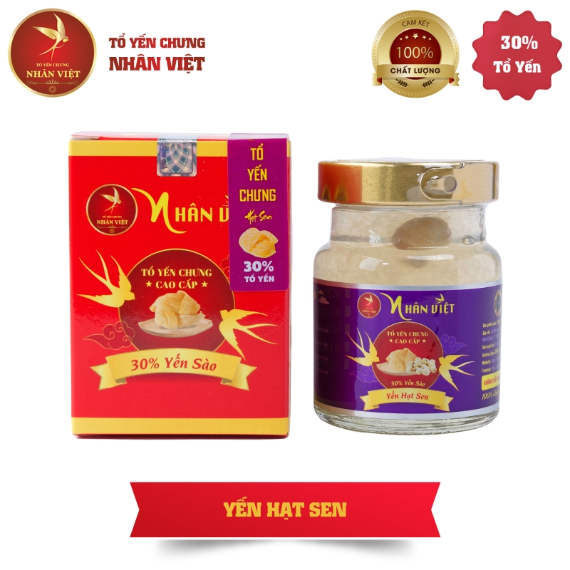 Yến Sào Chưng Hạt Sen Nhân Việt 30% Yến Hũ 70ml