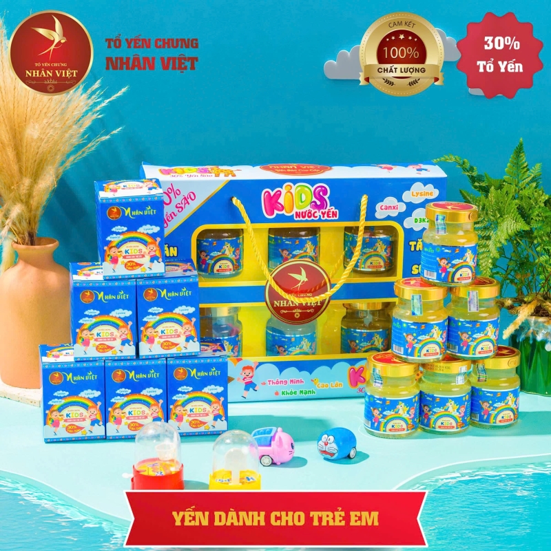 Lốc 6 Hũ Yến Sào Cho Bé Nhân Việt Kids 30% Yến